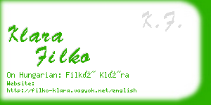 klara filko business card